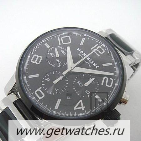 Perfect Replica Montblanc Timewalker Chrono SS Black Dial 7750