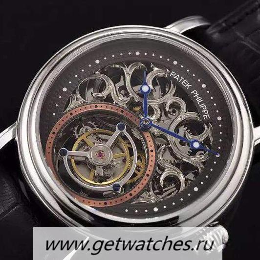 Best Price Pat*k Phi1i*pe Tourbillon Rose Gold SS Skeleton & Black Dial Tourbillon