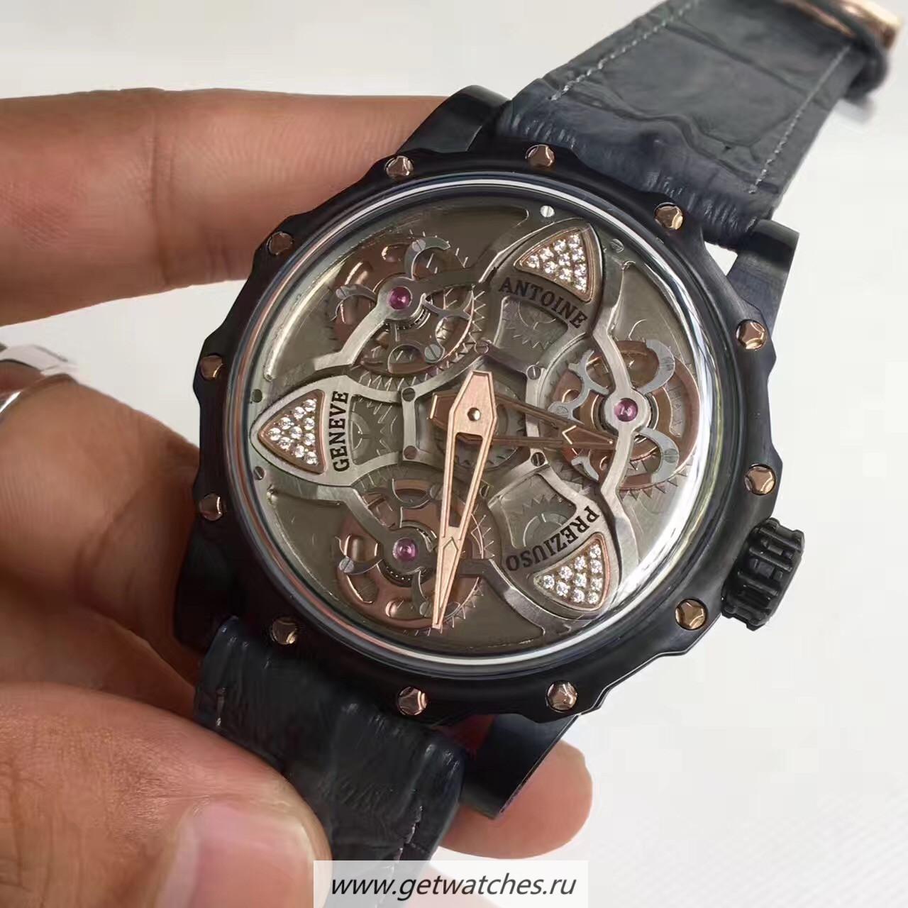 Fake Antoine Preziuso Tourbillon of Tourbillons LEF PVD Silver Skeleton Dial Caliber AFP-TTR-3X