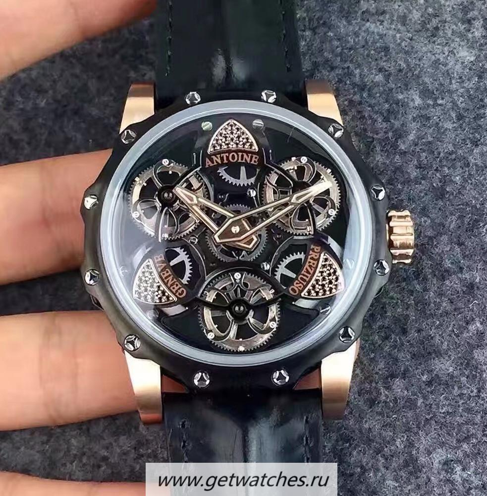 Perfect Replica Antoine Preziuso Tourbillon of Tourbillons Rose Gold & D1am0nds Black & D1am0nds Dial AFP-TTR-3X