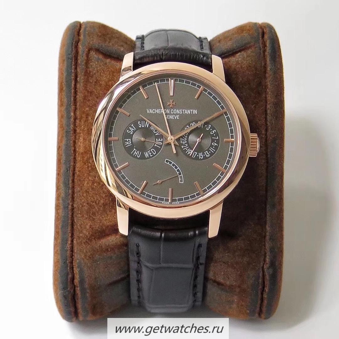 Copy Vacheron C0nstan1n Traditionnelle Day-Date 85290/000R-B405 AIF Rose Gold Black Dial 2475SC
