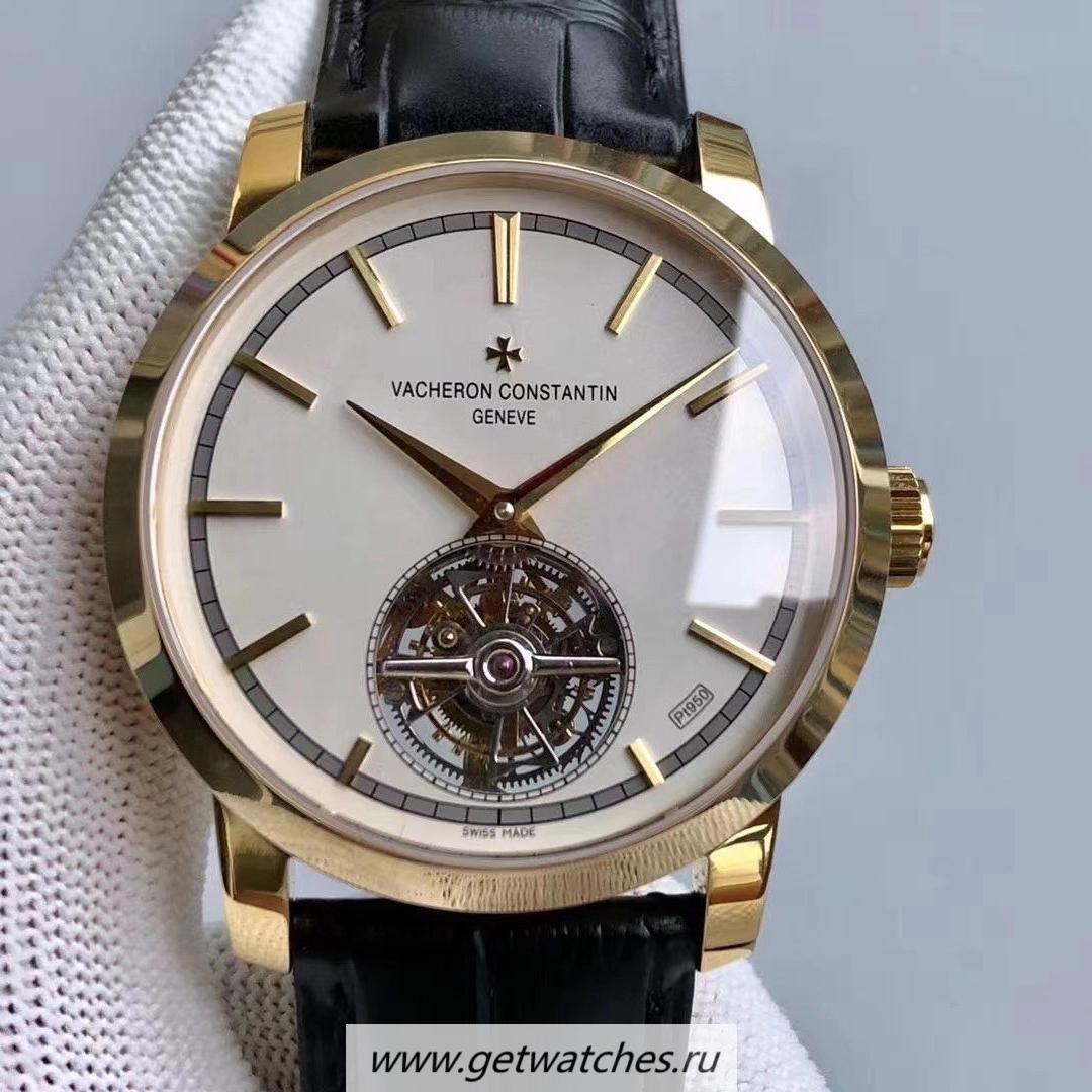 Replica Vacheron C0nstan1n Traditionnelle Tourbillon 6000T AXF Yellow Gold White Dial Tourbillon