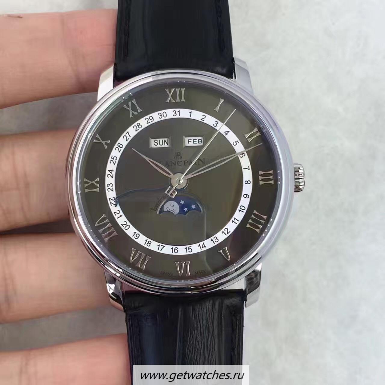 Copy Blancpain Villeret 6654A-1127-55B BF SS Black Dial 6654