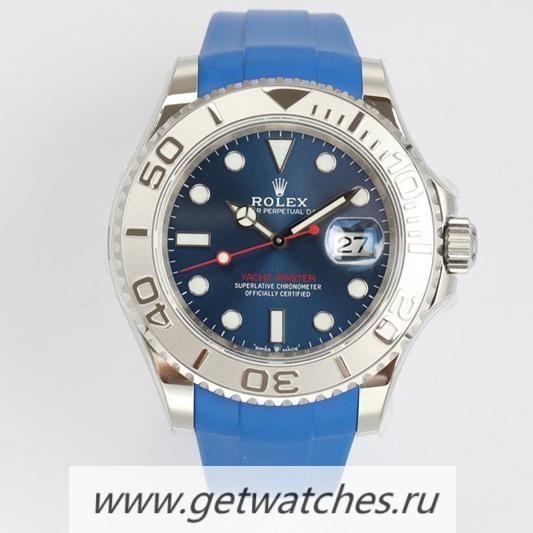 Perfect Replica R01ex Yacht-Master 40 116622 EWF SS 904L Blue Dial Blue Rubber Strap 3235