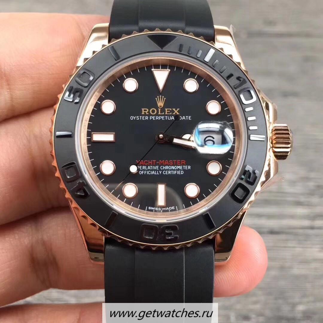 Replica R01ex Yacht-Master 40 116655 2018 V9F Rose Gold Black Dial 3135
